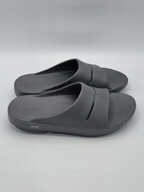 OOFOS OOahh Slide Sandals Gray  Recovery Shoes Men's Size 13  EU 46